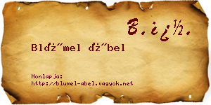 Blümel Ábel névjegykártya