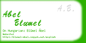 abel blumel business card