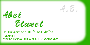 abel blumel business card